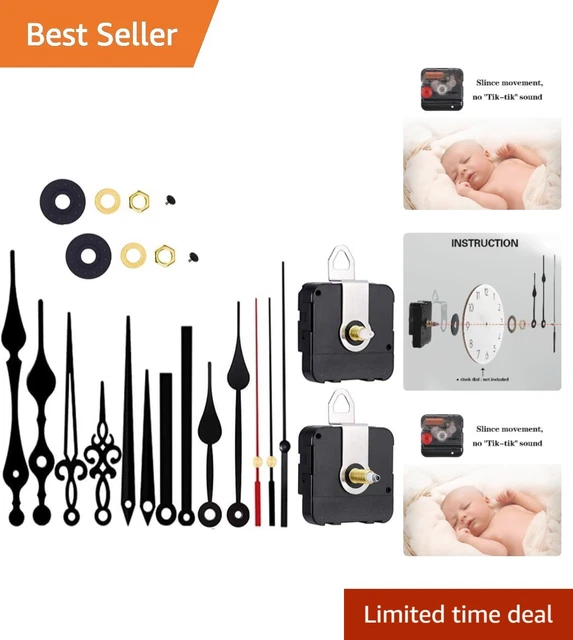 COMPLETE SILENT DIY Clock Repair Kit: Quartz Movement with Multiple ...