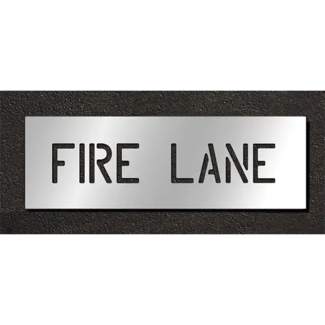 RAE STL-116-70631 Pavement Stencil,Fire Lane,6 in