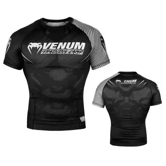 UFC Men Short Sleeve Men MMA Mixed Martial Arts Training Combat Tight T-Shirt 2