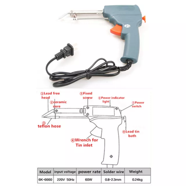 Automatic Send Tin Soldering Solder Iron Gun Heater Replacement 220V 60W Watts