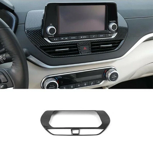 Central Console Navigation Cover Trim Carbon Fiber For Nissan Altima 2019-2022