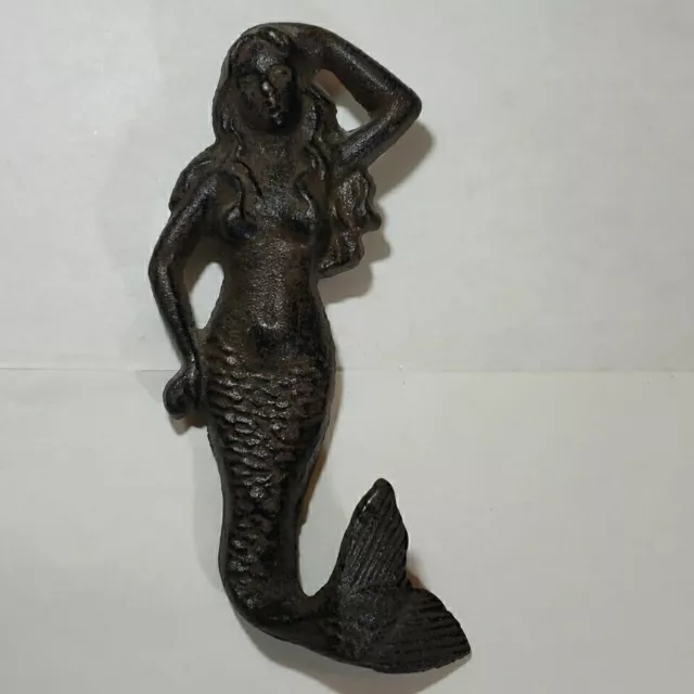 Cast Iron Mermaid Towel Hooks Hat Rack Nautical Swimming Pool Siren