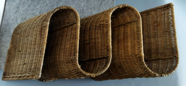 🍀vecchio portariviste da parete in rattan anni 70 stile bonacina tito agnoli