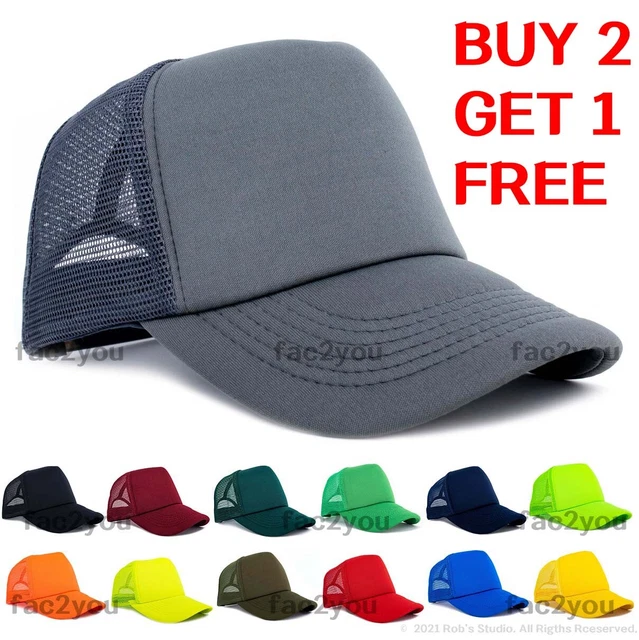 Plain Classic Mesh Snapback Baseball Cap Trucker Hat Dad Hat Casual Hat Ball cap