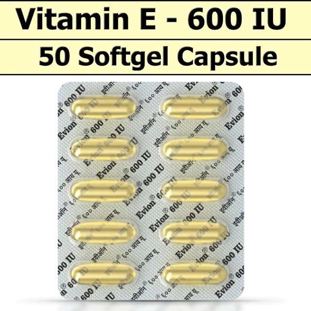 600 IU 50 Softgel Pure Vitamin E 600mg Oil Pills Antioxidant Supplement