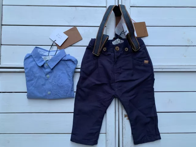 Completo Neonato 3-6 Mesi 68 Cm Zara Baby Boy Camicia Pantalone Bambino