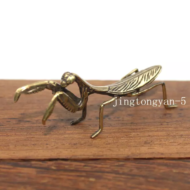 Solid Brass Mantis Figurine Statue House Office Decoration Animal Figurines Toys