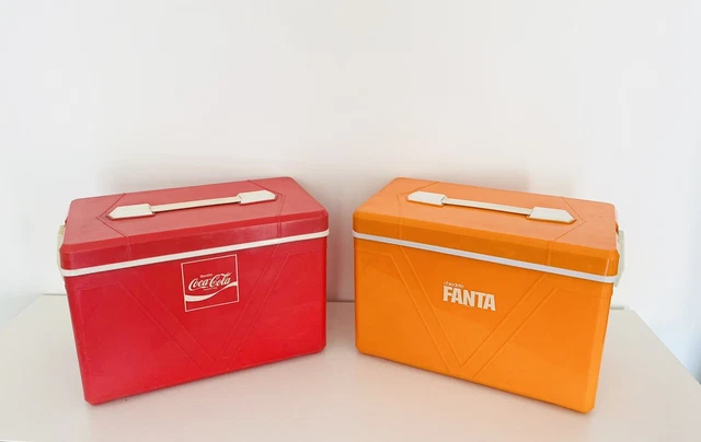 🔴 Coca Cola e Fanta borse frigo vintage tipicamente da spiaggia orig anni 70