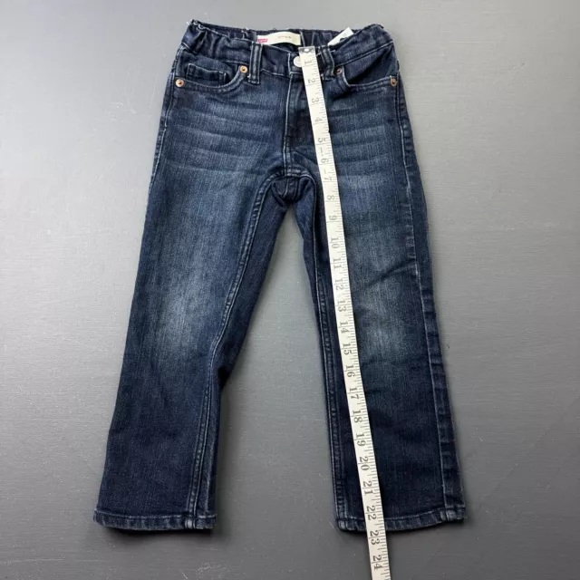 Levi's 511 Jeans Boys 4, Slim Dark Blue Regular Stretch Faded Denim Adjustable 3