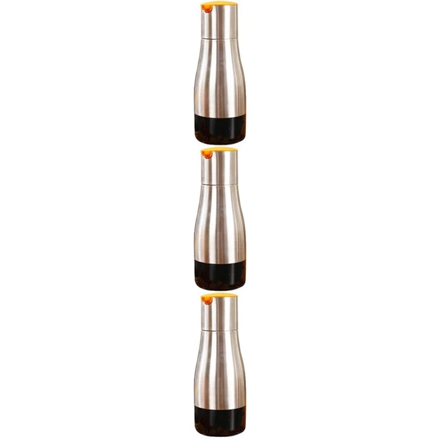 3 piezas dispensador de aceite de acero inoxidable salsa vertido botella de vinagre artículos de cocina para