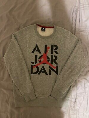 Nike Air Jordan Stencil Fleece Sweatshirt In Grey - Medium