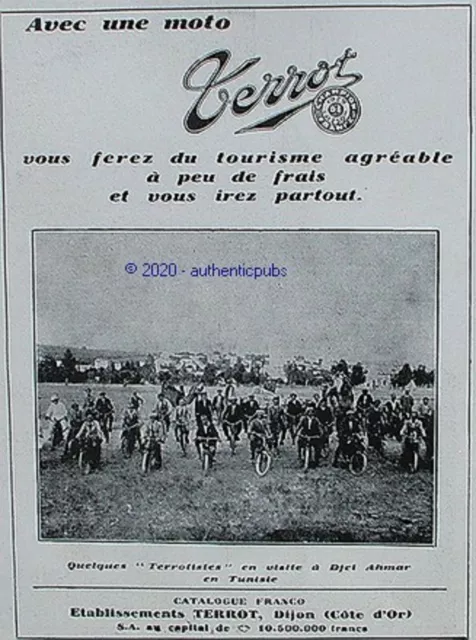 Publicite Terrot Motos Motocycles Velos Cycles Dijon De 1930 French Ad Pub Rare