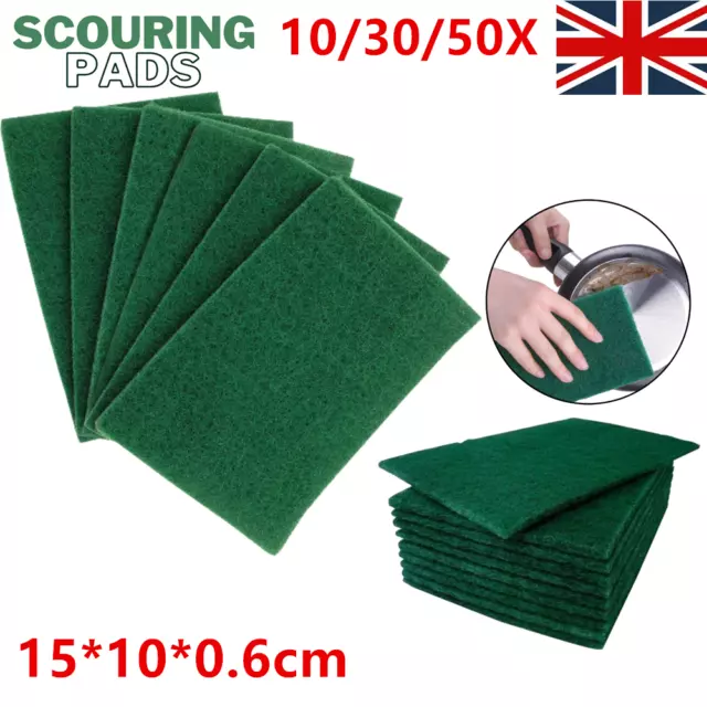 10-50X Green Scouring Pads Heavy Duty Abrasive Scourer Catering Scrub Cleaning