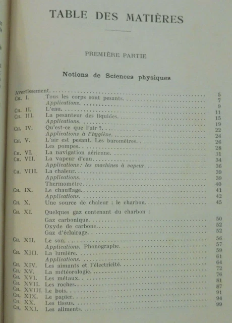 Brémant-Peschard Les Sciences Physiques Et Naturelles Leçons de Choses  manuel 8