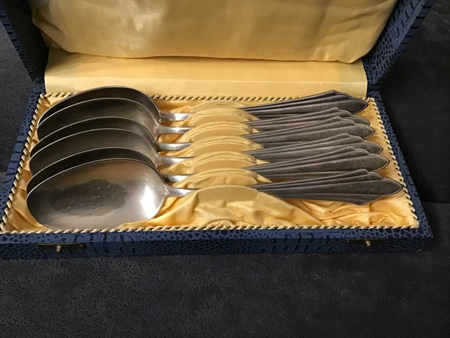 WMF Fächermuster  6 Esslöffel 21 cm   90 Silber Auflage