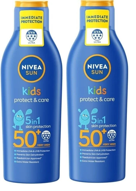 2 lozioni solari idratanti per bambini NIVEA SUN 50 + crema solare 200 ml