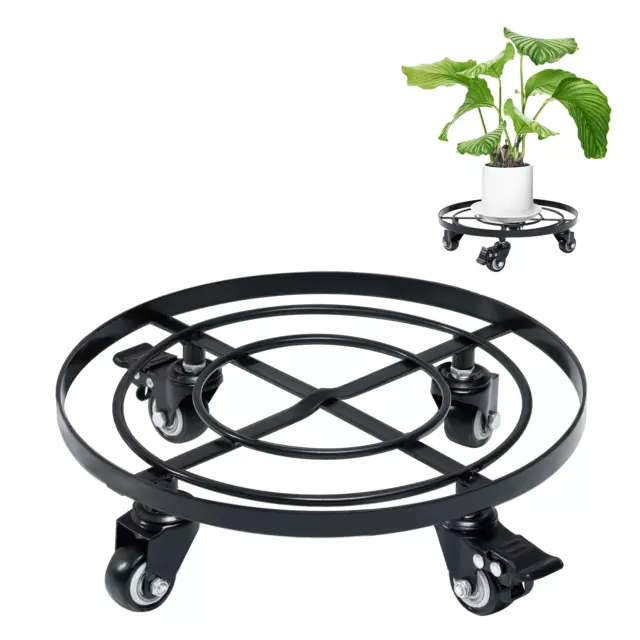 ROUND METAL PLANTER Caddies, Steel Plant Dolly, Plant Stand with ...