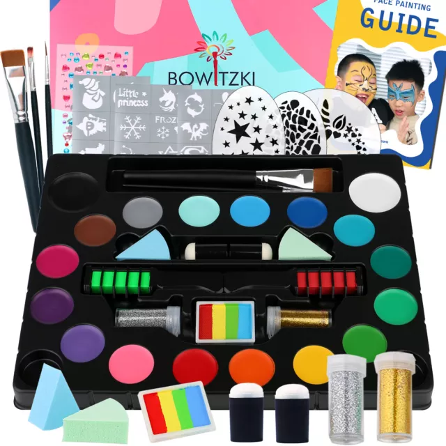 Face Body Paints Kits Kids Hypoallergenic Make Up Palette-Safe Pro Face Paint