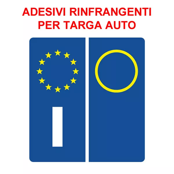 ADESIVI SIMBOLO ITALIA TARGA AUTO POSTERIORE EUROPA EUROPEA ANTERIORE qi