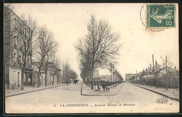 CPA La Courneuve, Avenues Pasteur et Michelet