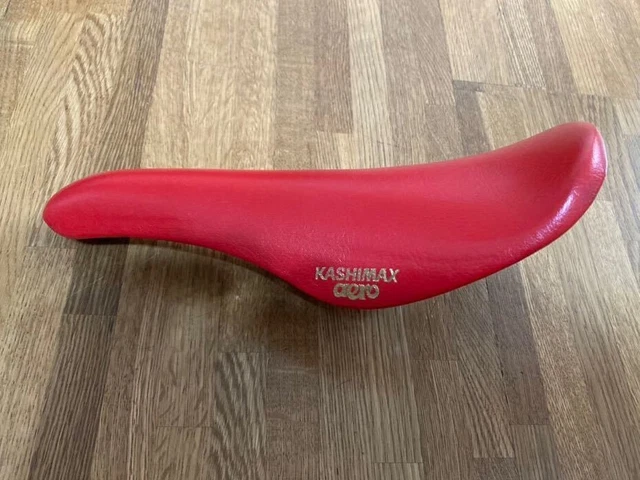 kashimax AERO Seat Saddle Red Leather Made in Japan Old School BMX