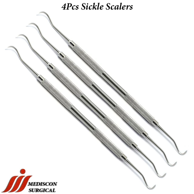 4Pcs Dental Sickle Scalers H6/H7 Calculus Remover Anterior Posterior Hygienist