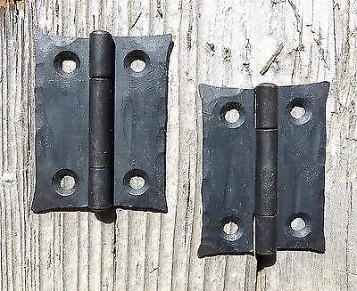 4 Butt Door Hinges Hand Hammered 2" Wrought Iron Antique Cabinet Cupboard Décor