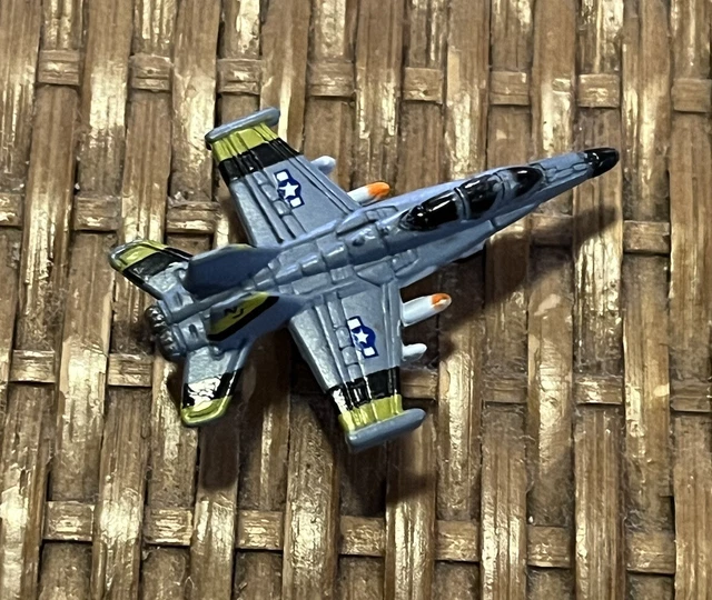 VTG MICRO MACHINES Gray Blue Jet F18 NJ Military Airplane Plane