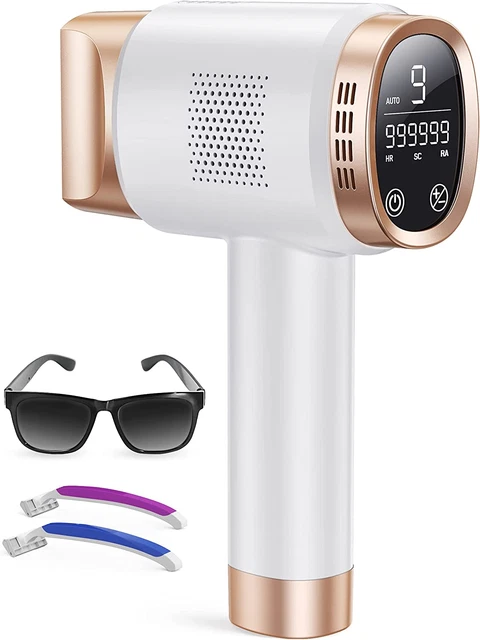 Epilatore Luce Pulsata IPL Con Toccabile Display 999,900 Flash E 9 Livelli Di En
