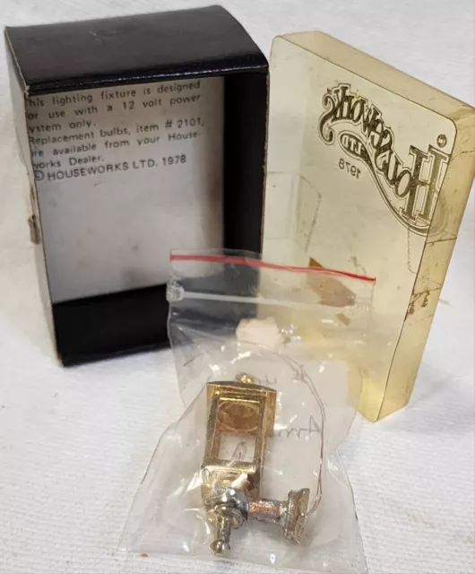Vintage 1978 NOS Brass Light Fixture 2"x1" Dollhouse Miniatures Houseworks Ltd