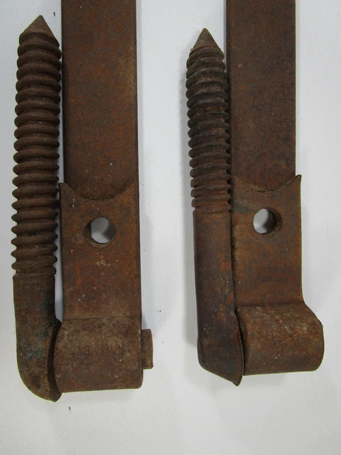 Primitive Antique Hand Forged Barn Door Strap Hinges Gate LOT OF 3 2