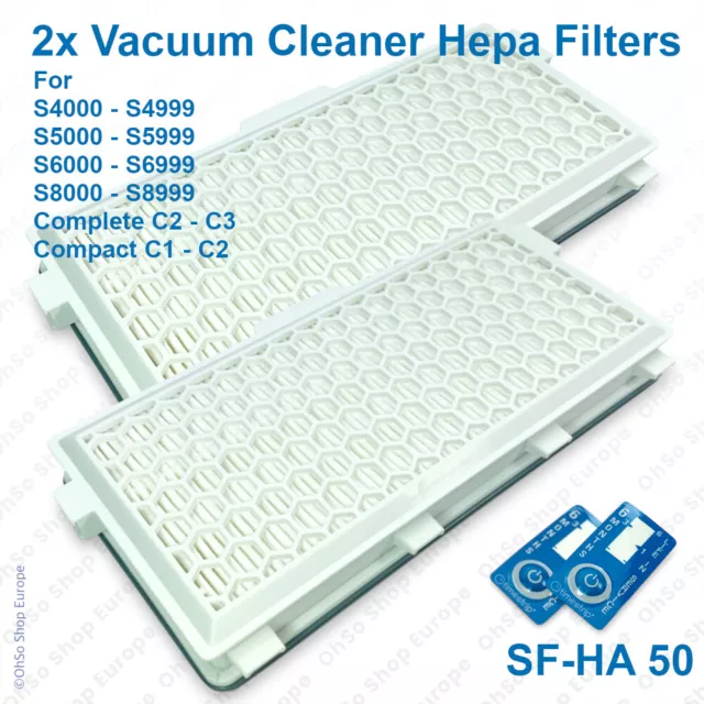 2x Filtre HEPA Type SF-HA 50 pour MIELE S6210 S6220 S6240 S6290 S6730 Aspirateur