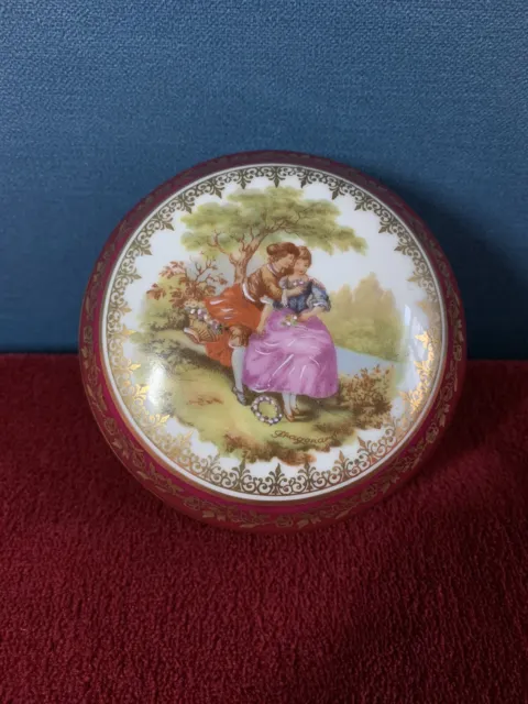 Ancienne Boîte À Bijoux Porcelaine Signée FRAGONARD - Limoges ROB’S