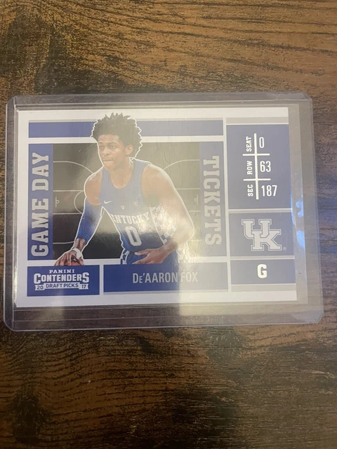 De'Aaron Fox 2017-18 Panini Contenders #7 Game Day Ticket RC Rookie Card