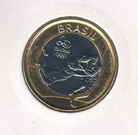 Brazil 1 real 2015 "Rio de Janeiro Olympics 2016 - Rugby" UNC (KM # 707)