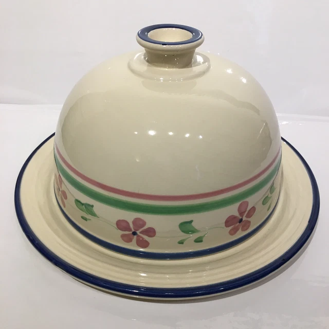 Plato de cerámica para servir cúpula tamaño 25 cm de diámetro crema floral