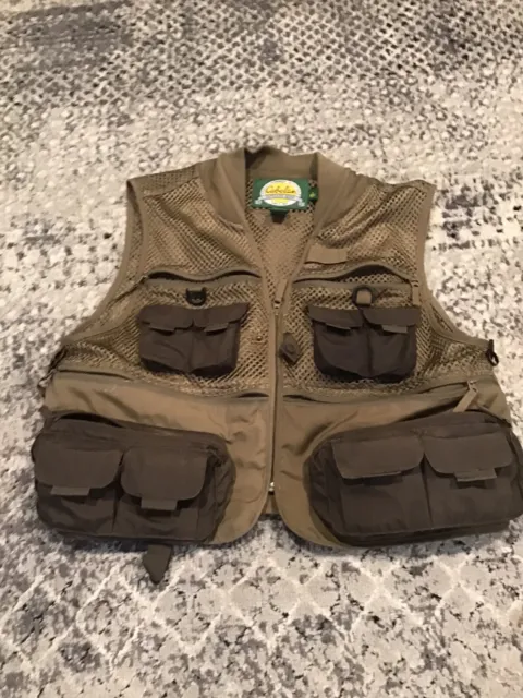 VINTAGE CABELAS VEST Mens Large Green Fly Fishing Outdoor Tactical Utility  XL $22.99 - PicClick