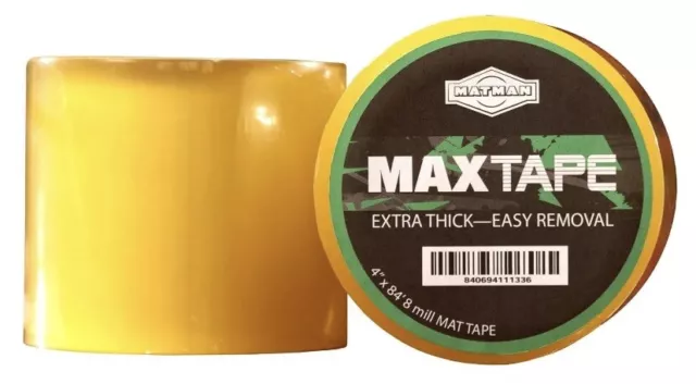 Matman Premium+ 4 in x 84 ft, 8mil MAT TAPE, Clear, Strong & Durable Vinyl Tape