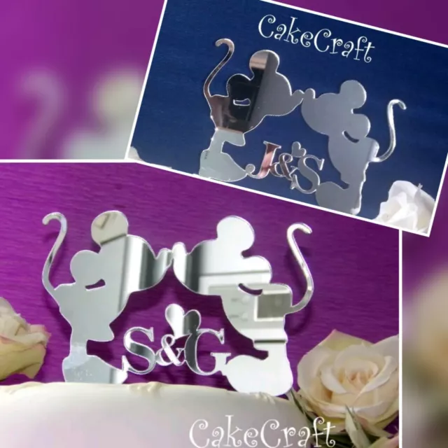 Mickey&Minnie Disney Acrylic Initials Wedding/Engagement cake topper decorations