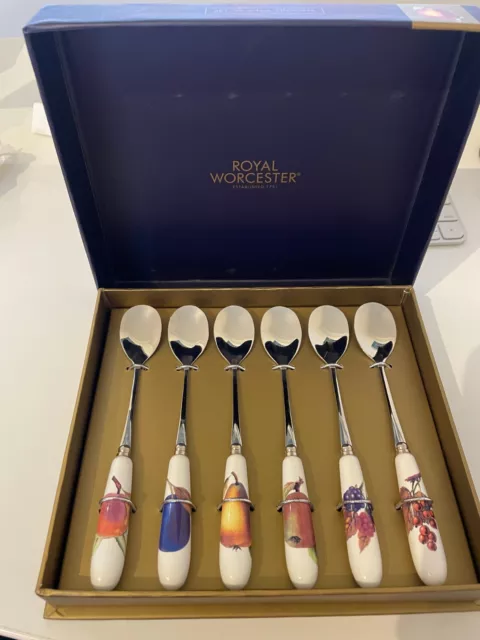 Royal Worcester, Evesham Gold, New Boxed Set Of 6  Tea Spoons