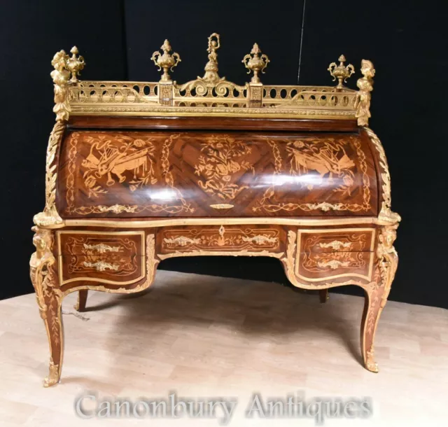 Bureau De Roi - French Roll Top Desk Louis XV Monumental