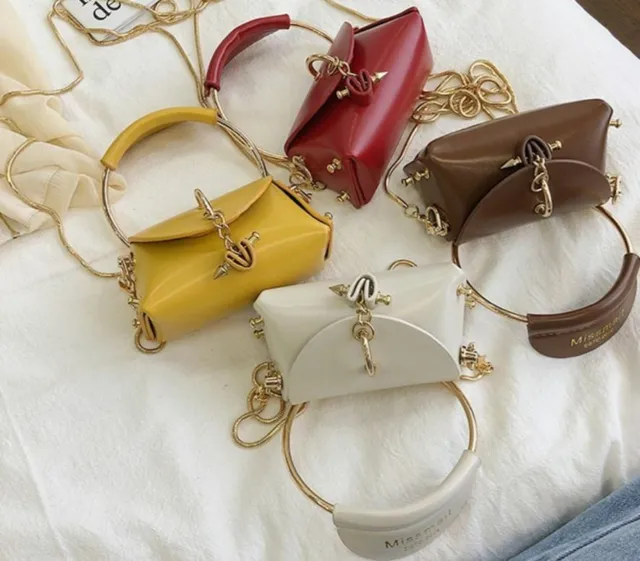 Mini Heart Chain Women Handbags Purse Round Top-handle Bag Small Shoulder