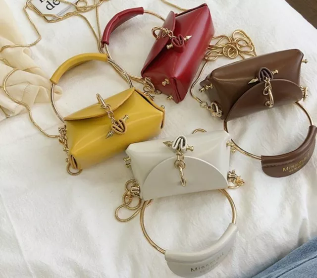 Mini Heart Chain Women Handbags Purse Round Top-handle Bag Small Shoulder