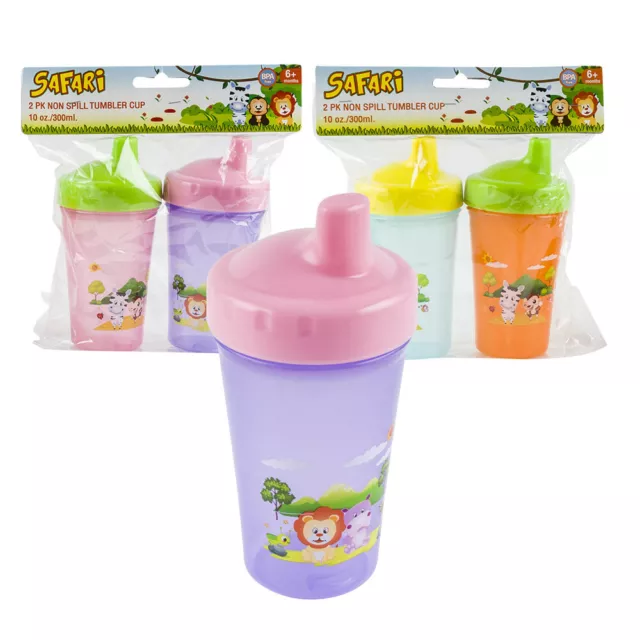 Paquete de 2 tazas para beber sin derrame diseño sin BPA 10 oz bebé 6 m+ bebé pequeño