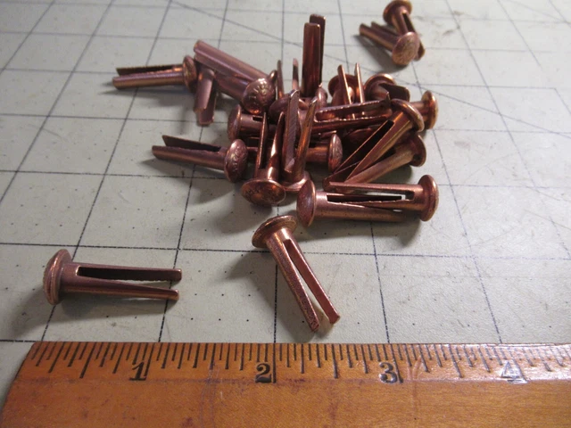 J-16 Jumbo Crescent Rivet Split Coppered Bifurcated Vintage Belts Antique 25 Pcs