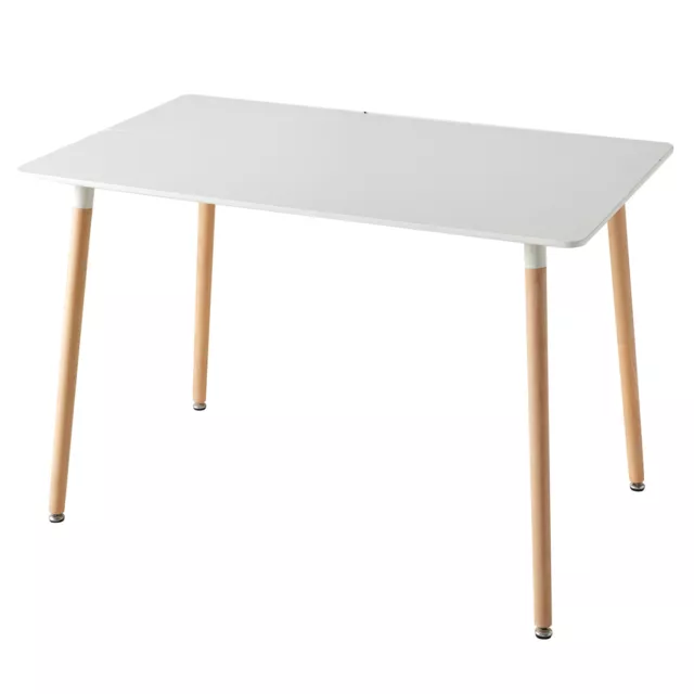 Table Salle à Manger Rectangulaire Scandinave Design Table de Cuisine Blanc