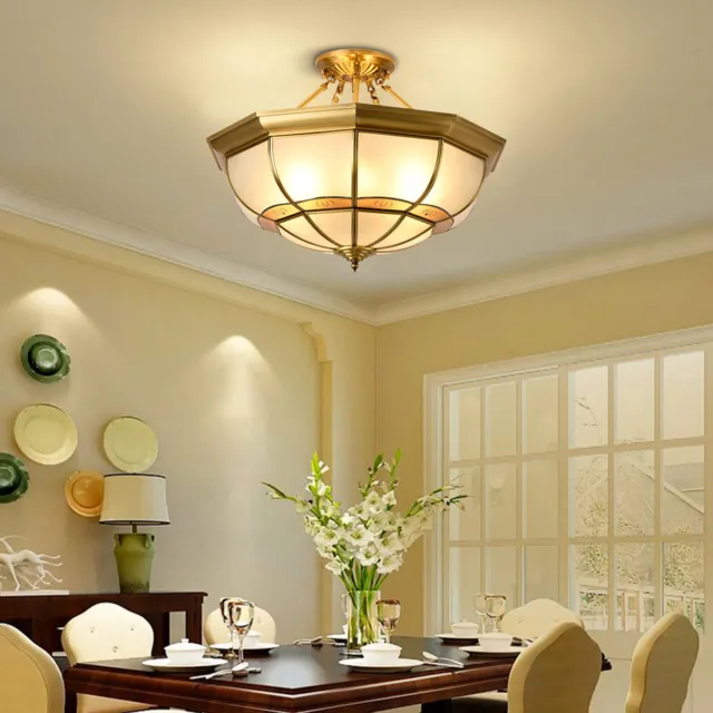 22" Tiffany Ceiling Light  Flush Mount for Dining Room Living Room Pendant Lamp