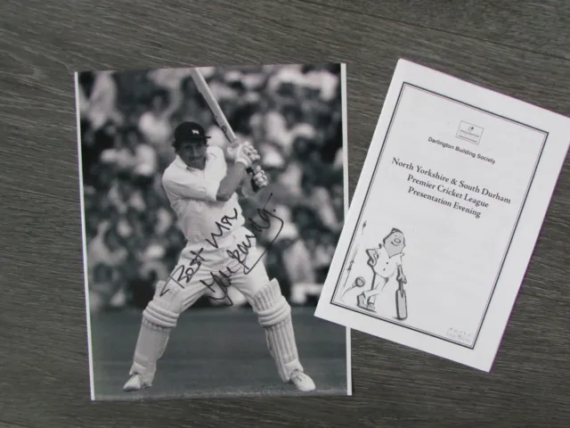 Derek Randall England Cricket Player Original Hand Signed Photo & Programme