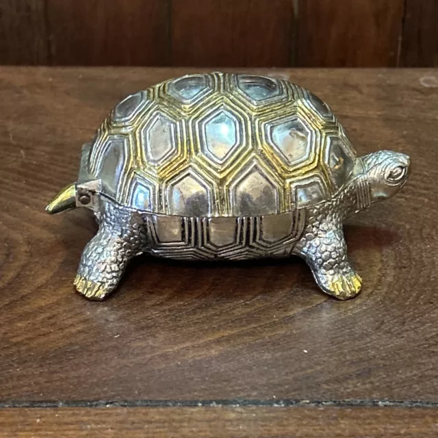 Silver & Gold Turtle Trinket/ Jewelry Box