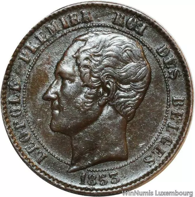 V2054 Rare Belgique 10 Centimes Essai Léopold Ier Mariage Duc Brabant 1853